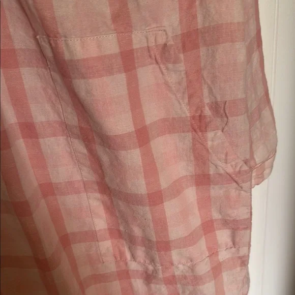 Acacia Swimwear Pink Plaid Shirt - Picture 3 of 4